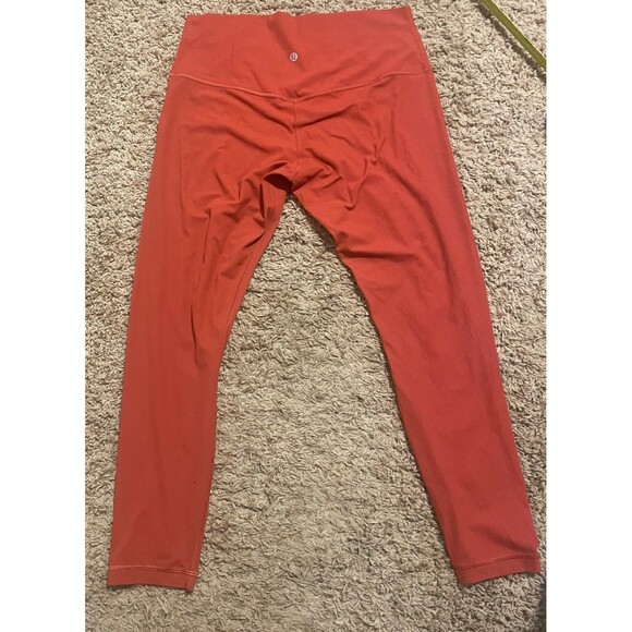 Women's lululemon Align Ribbed Pant 25" CYNN Cayenne Orange Size 12 - Picture 3 of 6